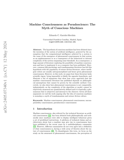 Machine Consciousness paper