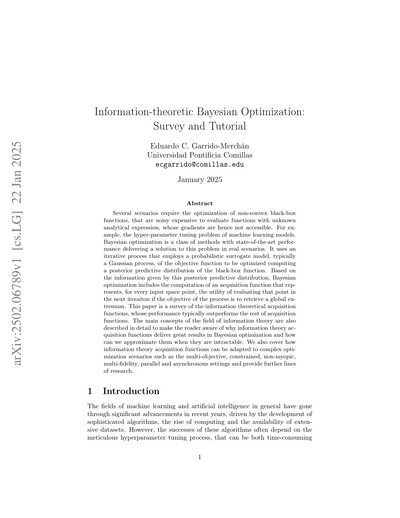 Bayesian Optimization survey paper